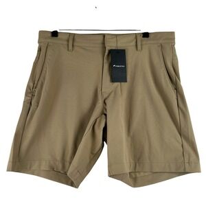 Fabletics The Don 8" Shorts Mens 33 Tan Performance Golf Stretch Golfcore Preppy